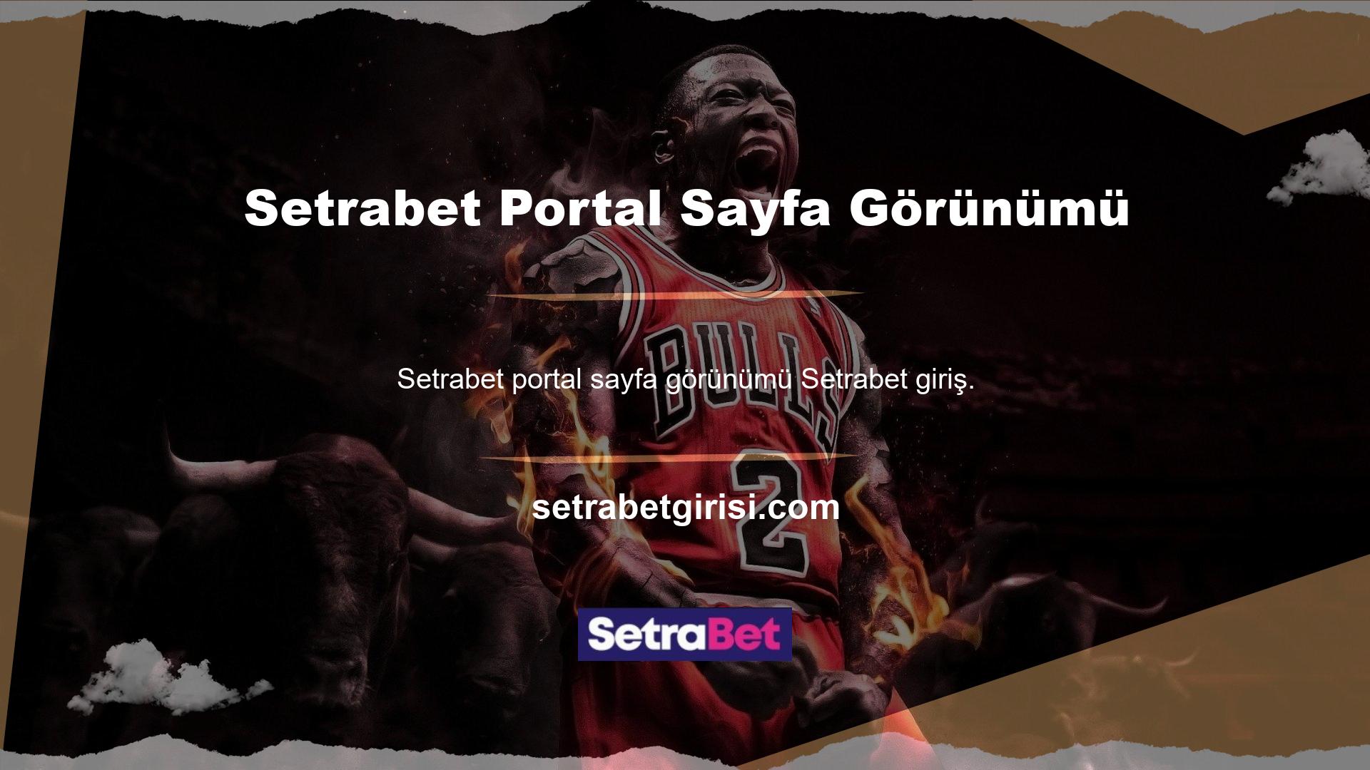 Setrabet portal sayfası koyu renk temasına sahiptir